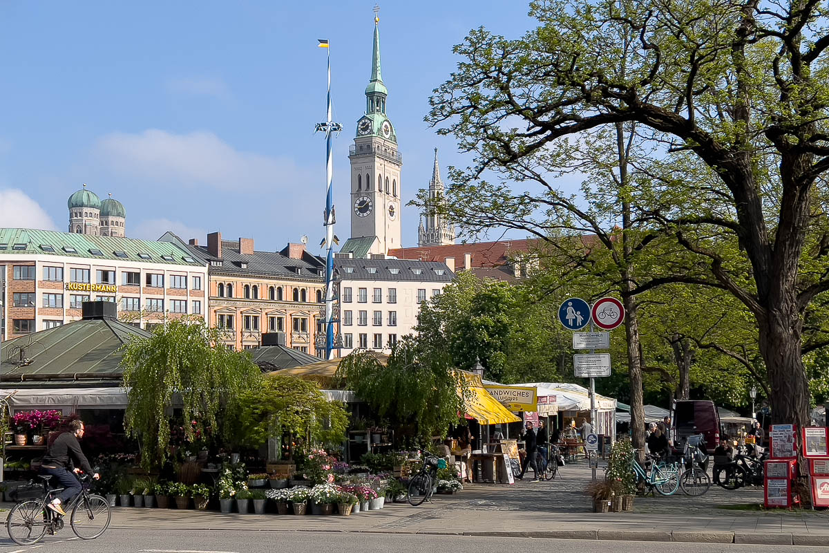 M&uuml;nchen- Blick auf den Viktualienmarkt